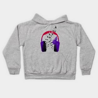 Headphone music Double bass Kids Hoodie